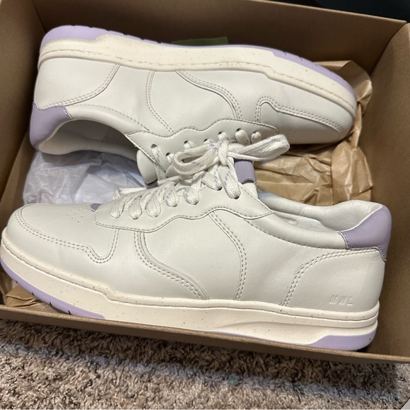 Madewell Court Low-Top Sneakers in White and Purple - Picture 6 of 9